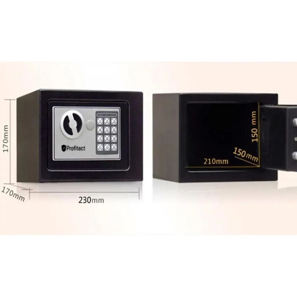 Safe - Elektronischer Safe - 31x20x20 cm - Schwarz