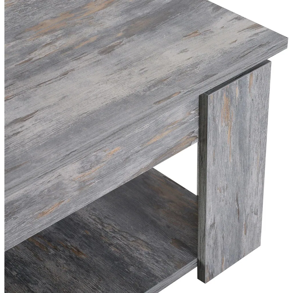Couchtisch Beistelltisch Holztisch mit Ablage Pinie Shabby 80 x 80 cm