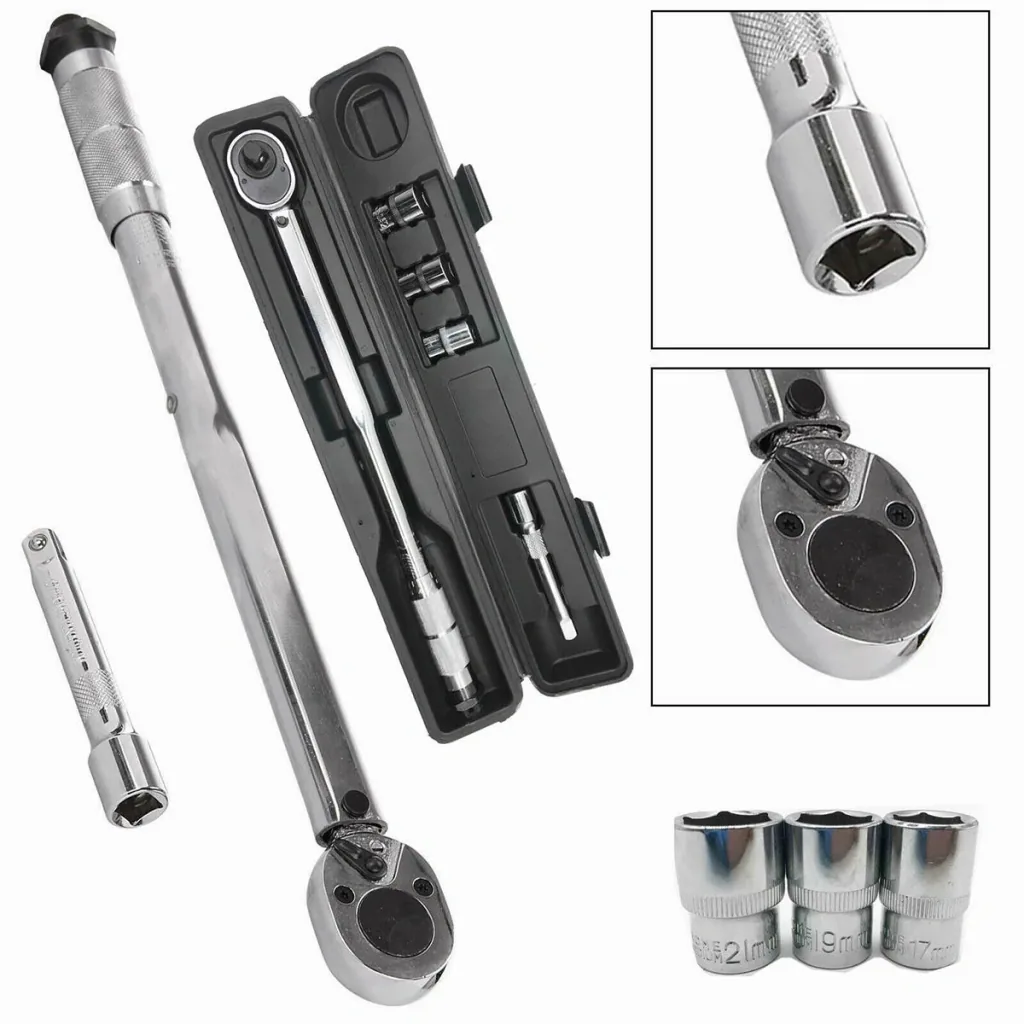 Werkzeug 1/2 Zoll Drehmomentschlüsselsatz im Koffer - 17, 19, 21 mm - 12,7 cm Länge