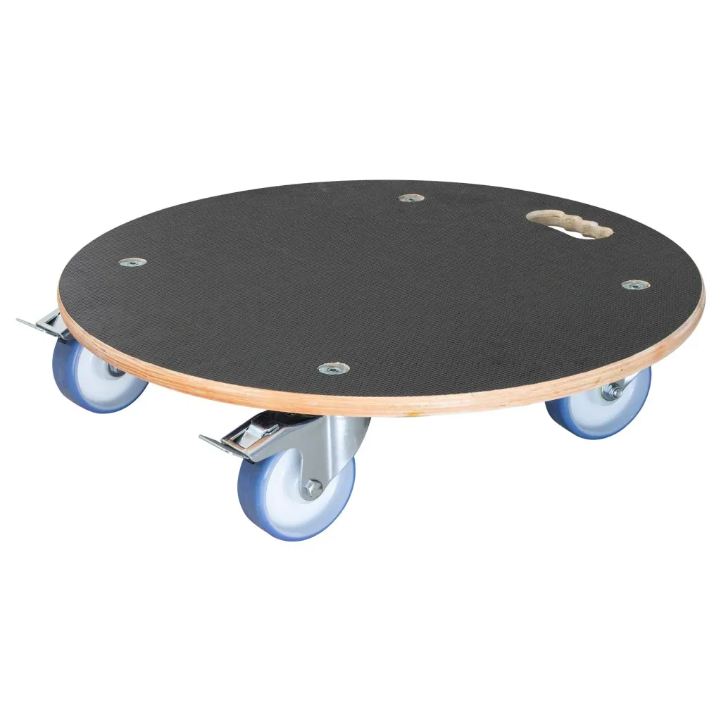 Multi Roller MR 1168, Ø 58 x 14,5 cm, softe Rollen Ø 100 mm, Rollenlager, 2 Bremsen, Platte FSC®, Tragkraft 300 kg