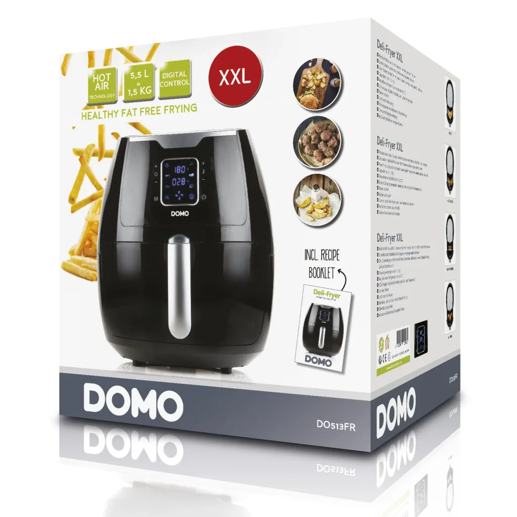Digital Heißluft-Fritteuse XXL „Deli-Fryer“, mit Rezeptheft, 5,5 Liter, 1800 Watt