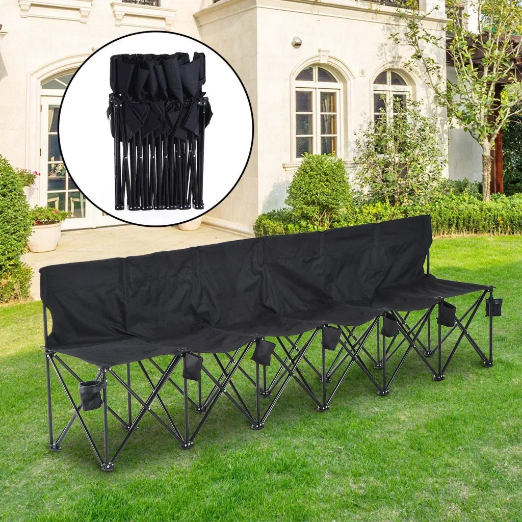 Campingbank Faltbank 6-Sitzer mit Tragetasche schwarz