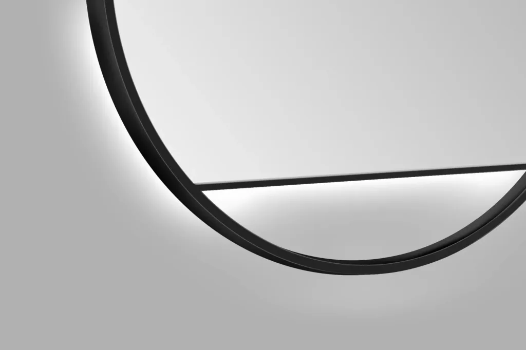 Dekorativer Wandspiegel "Black Hole" - Light indirekter LED Beleuchtung Ø 60 cm
