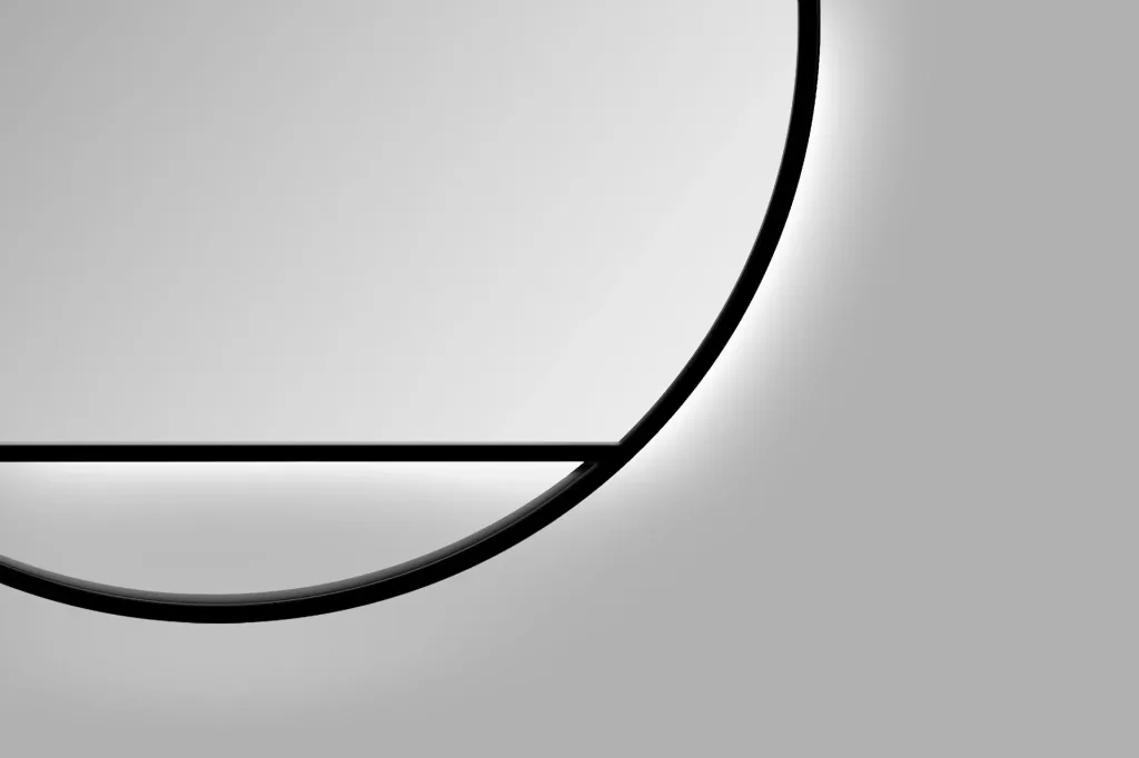 Dekorativer Wandspiegel "Black Hole" - Light indirekter LED Beleuchtung Ø 60 cm