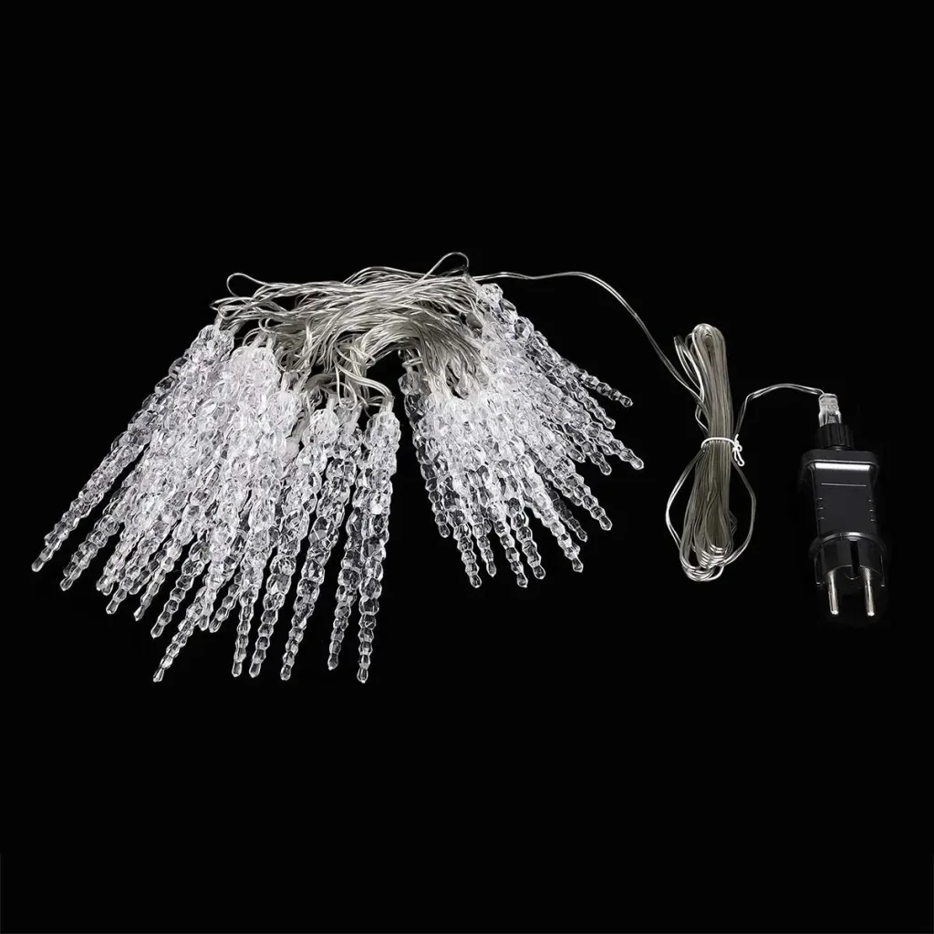Eiszapfen Weihnachtsbeleuchtung - festliche Lichter - 80 LEDS - 13 m - hellweiß