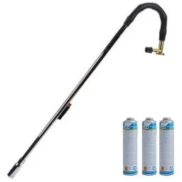Eurom Unkrautbrenner - mit Piezo + viermal 600 ml. Gasflaschen