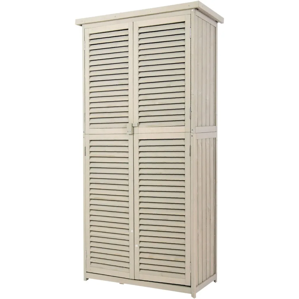 Geräteschuppen Gerätehaus Geräteschrank 4 Fächer Grau