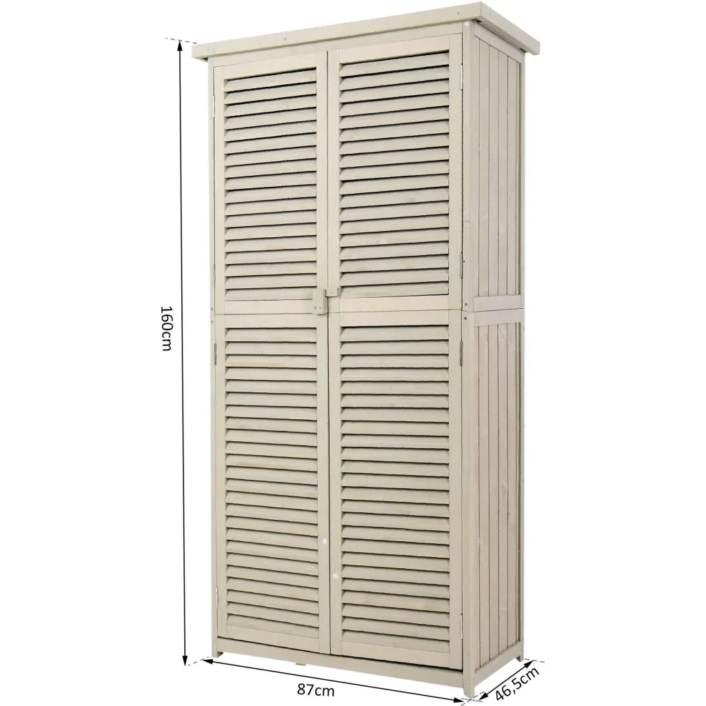 Geräteschuppen Gerätehaus Geräteschrank 4 Fächer Grau
