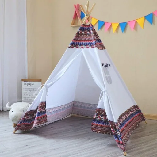 Tipi Zelt Farbe LED Multi / Weiß