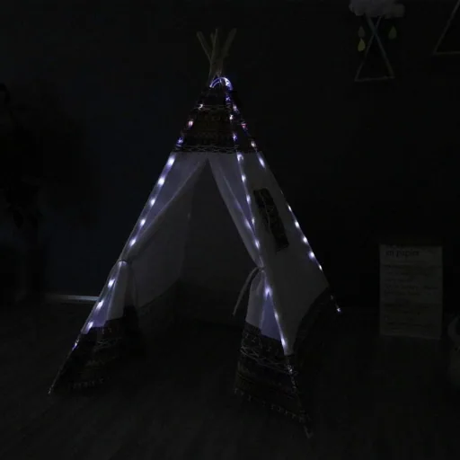 Tipi Zelt Farbe LED Multi / Weiß