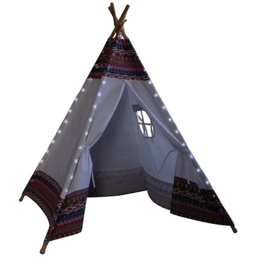 Tipi Zelt Farbe LED Multi / Weiß