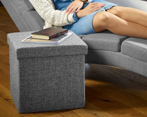 Klappbarer Hocker mit Ablage Gri