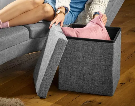 Klappbarer Hocker mit Ablage Gri