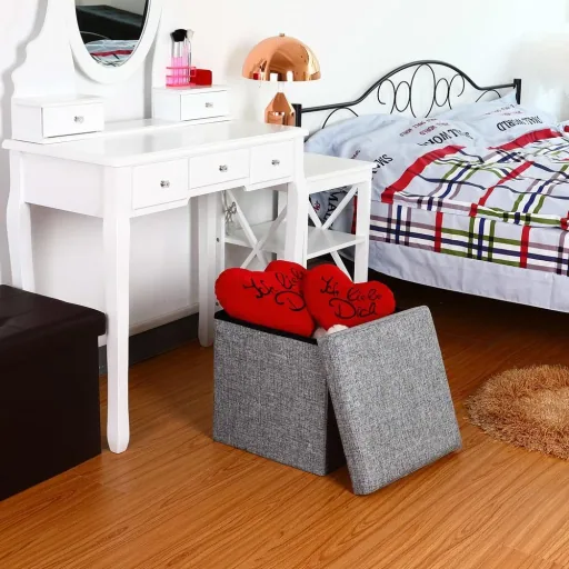 Klappbarer Hocker mit Ablage Gri