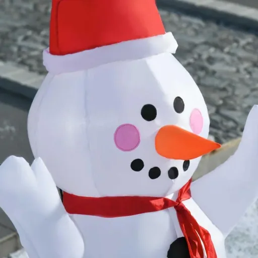 Aufblasbarer Weihnachtsbaum Weihnachtsdekoration mit Schneemann 185 cm