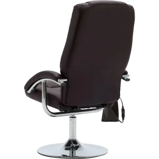 Massagesitz verstellbar mit Fußhocker Kunstleder braun