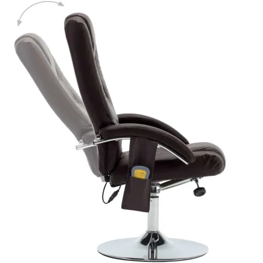Massagesitz verstellbar mit Fußhocker Kunstleder braun
