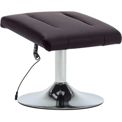 Massagesitz verstellbar mit Fußhocker Kunstleder braun