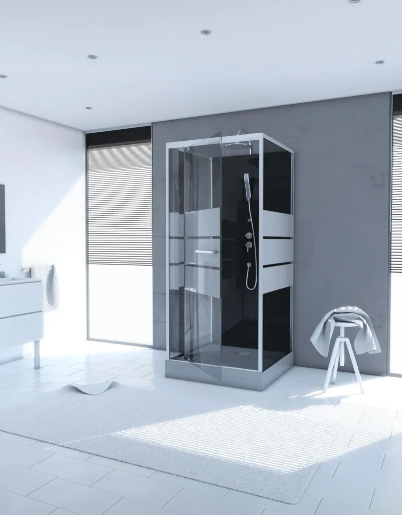 Komplettdusche Fertigdusche 90 x 90 x 225 cm