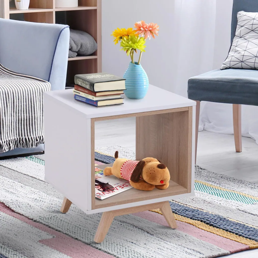 Nachttisch Nachtschrank Beistelltisch Flurkommode mit 1 offenem Fach 45 x 45 x 50 cm