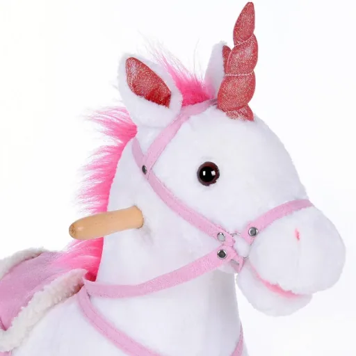 Schaukelstuhl Kinder Einhorn mit Steigbügel