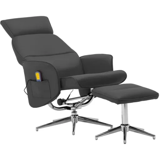 Massagesessel verstellbar mit Fußhocker anthrazit