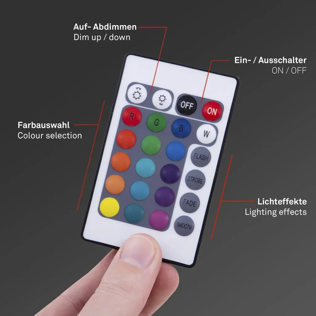 TV-LED Beleuchtungs-Set 2 m Farbwechsel, 48 RGB-LEDs, 3 x Verbinder und 3 x Verbindungskabel