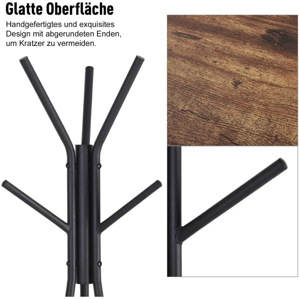 Kleiderständer mit 2 Ablagefächen schwarz