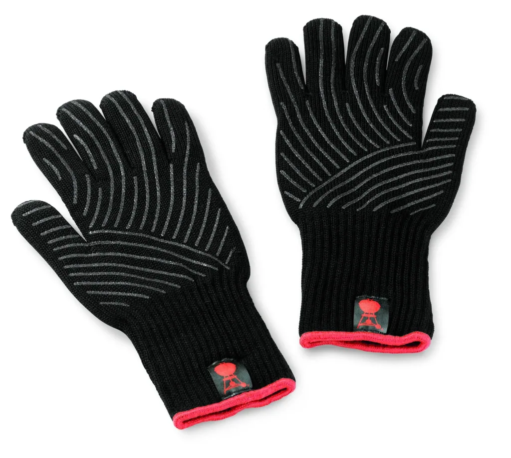 Grillhandschuh-Set mit Silikon-Griffflächen, Schwarz (L / XL)