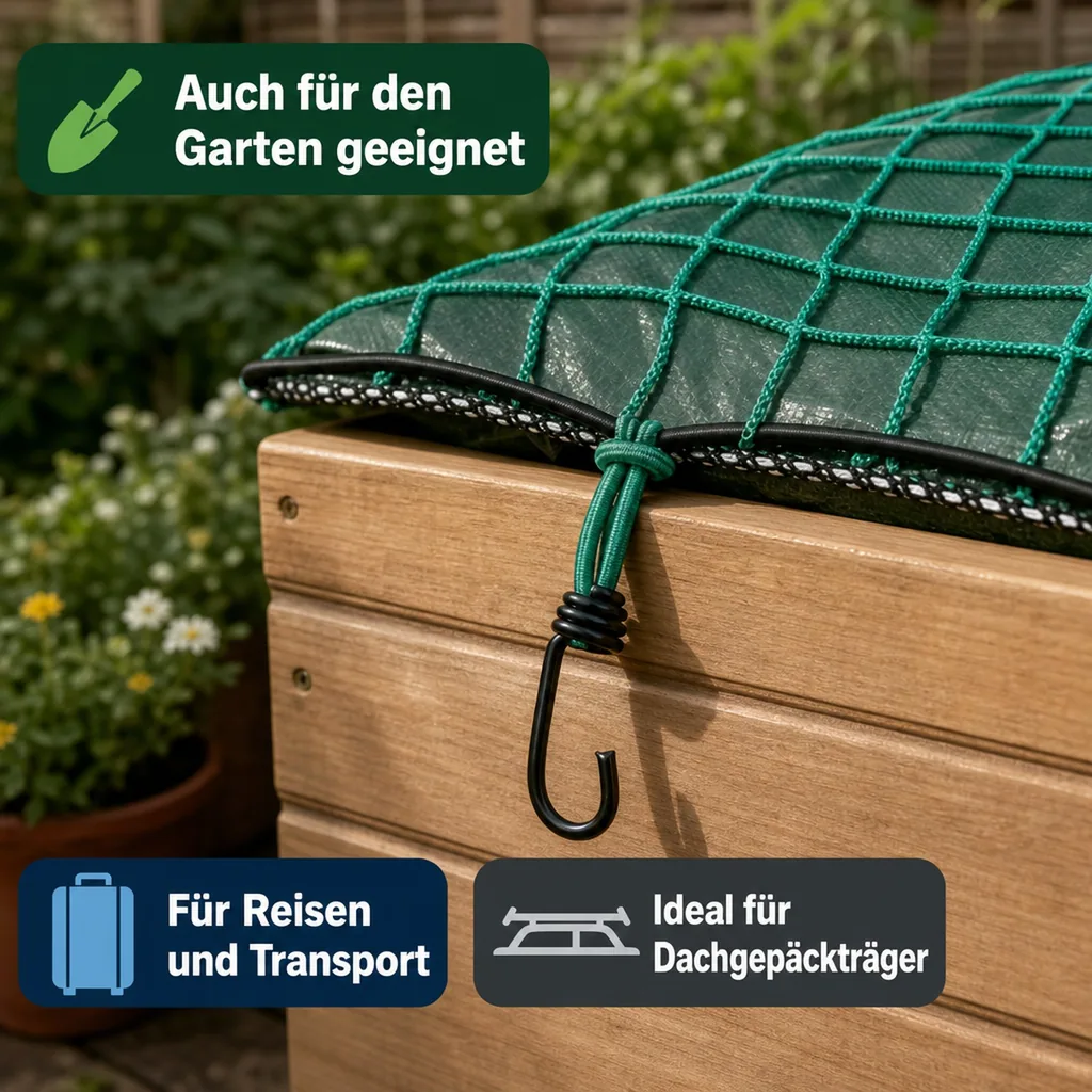 Gummispanner für Ladenetze, Planen u. zur Gepäcksicherung, 6 Stück