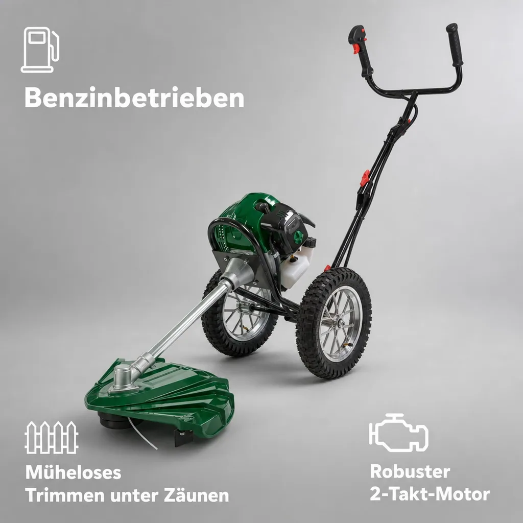 Benzin-Freischneider BFF52, fahrbar – Motorsense mit Rädern
