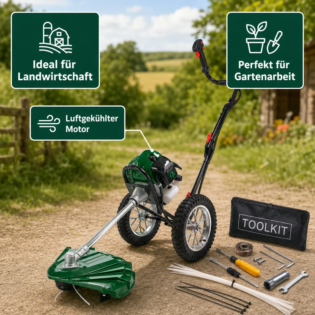 Benzin-Freischneider BFF52, fahrbar – Motorsense mit Rädern