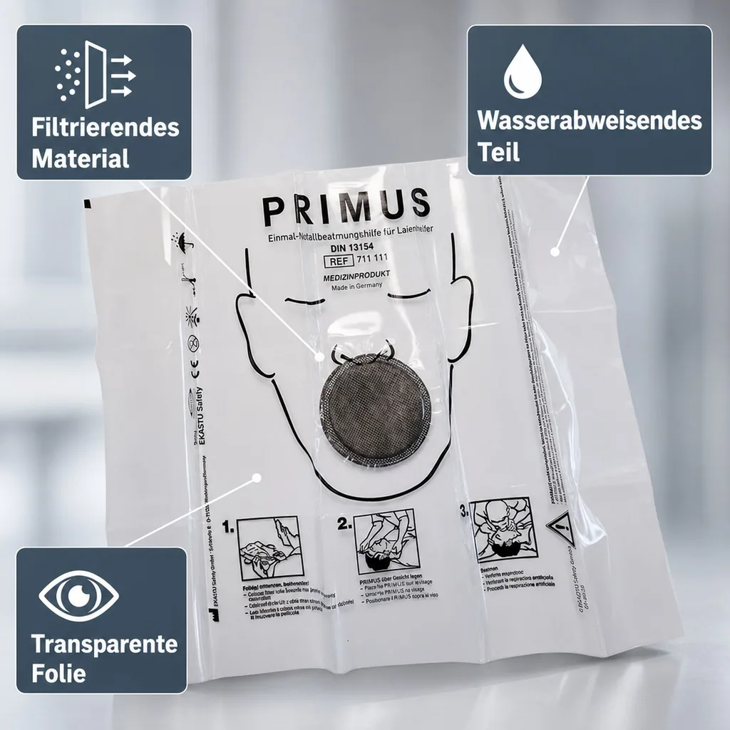 Einmal-Notfallbeatmungshilfe "PRIMUS"