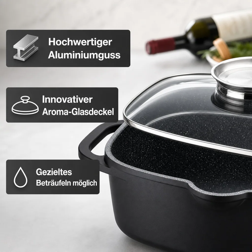 Universalbräter 33 cm Gourmet Granit mit Servierzange