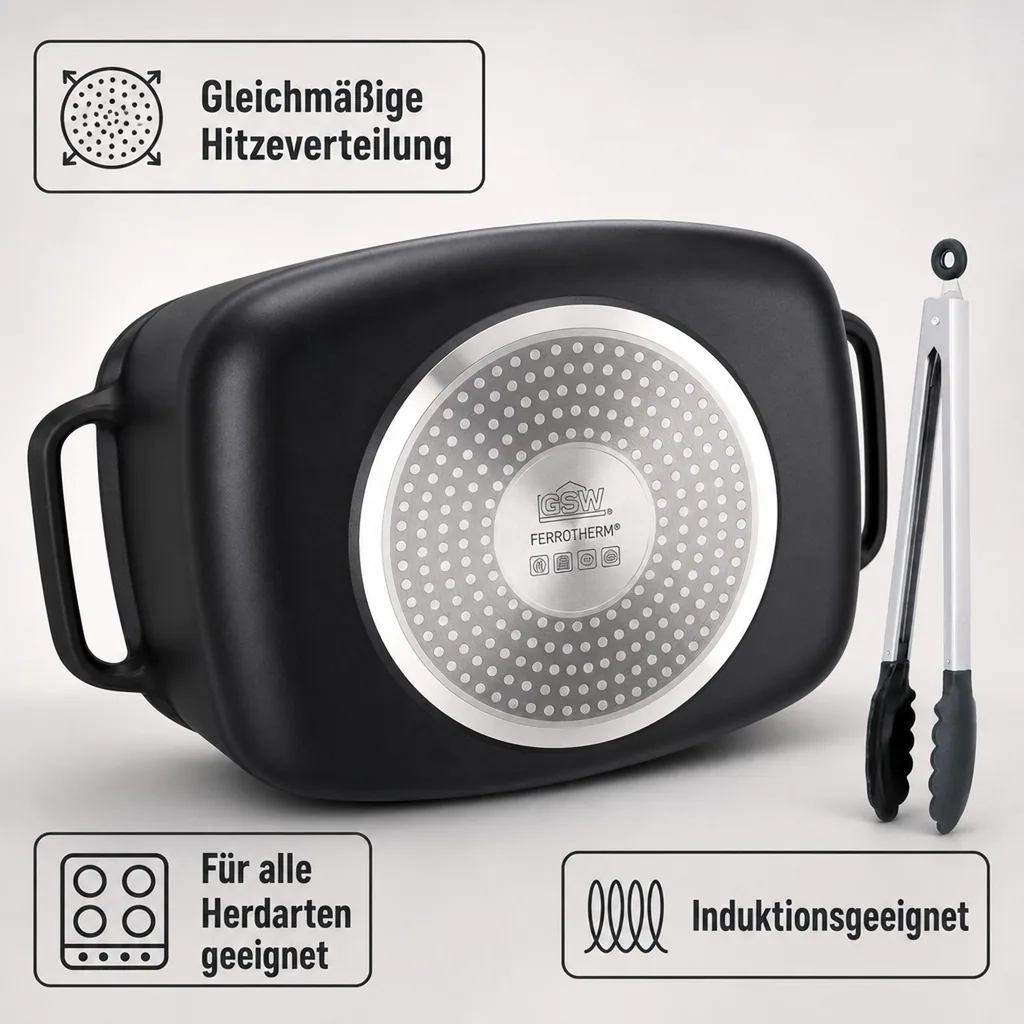Universalbräter 33 cm Gourmet Granit mit Servierzange