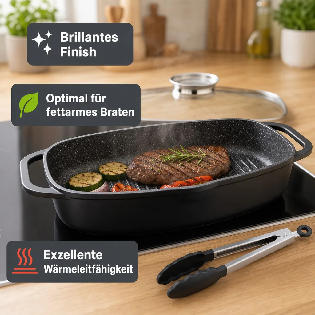 Universalbräter 33 cm Gourmet Granit mit Servierzange
