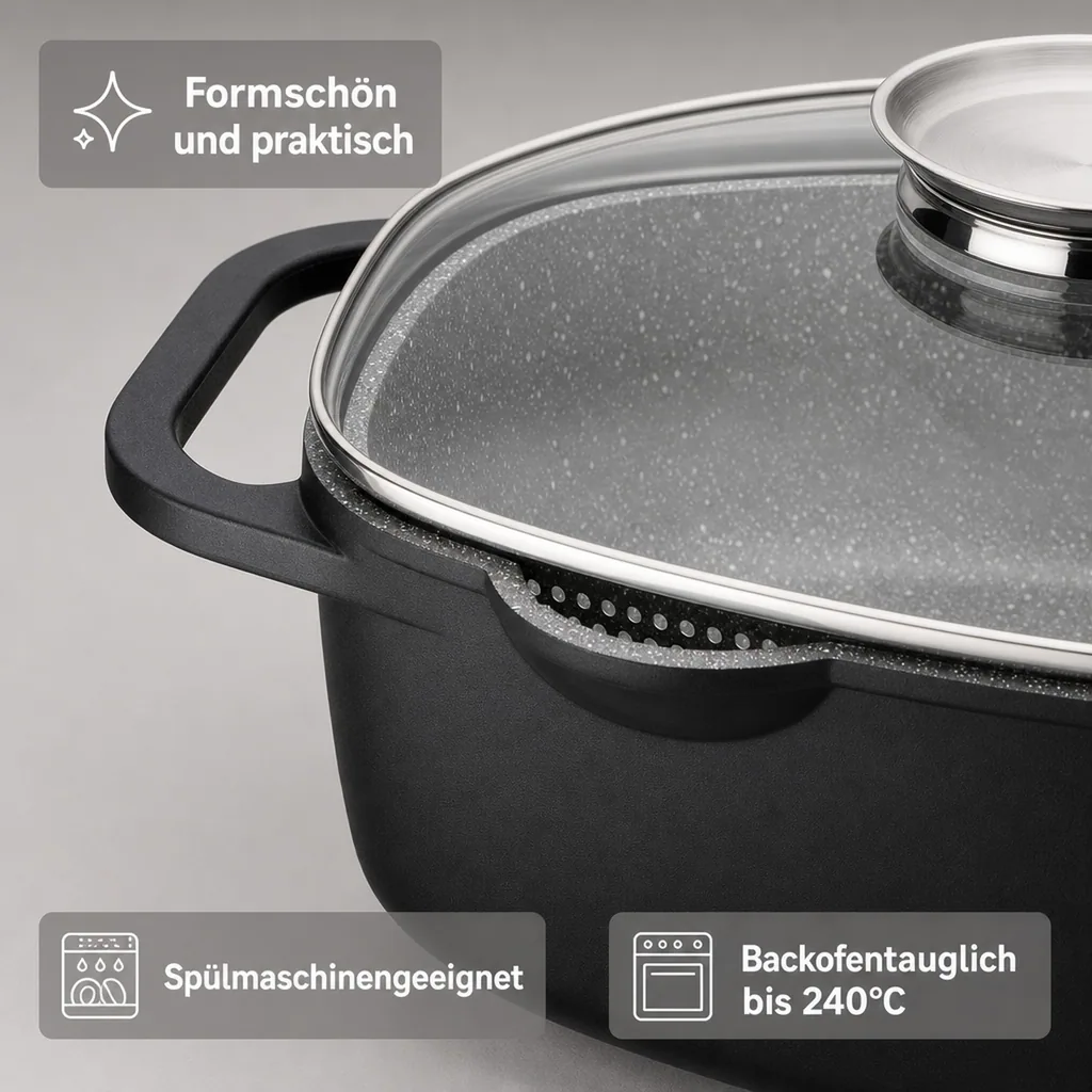 Universalbräter 33 cm Gourmet Granit mit Servierzange