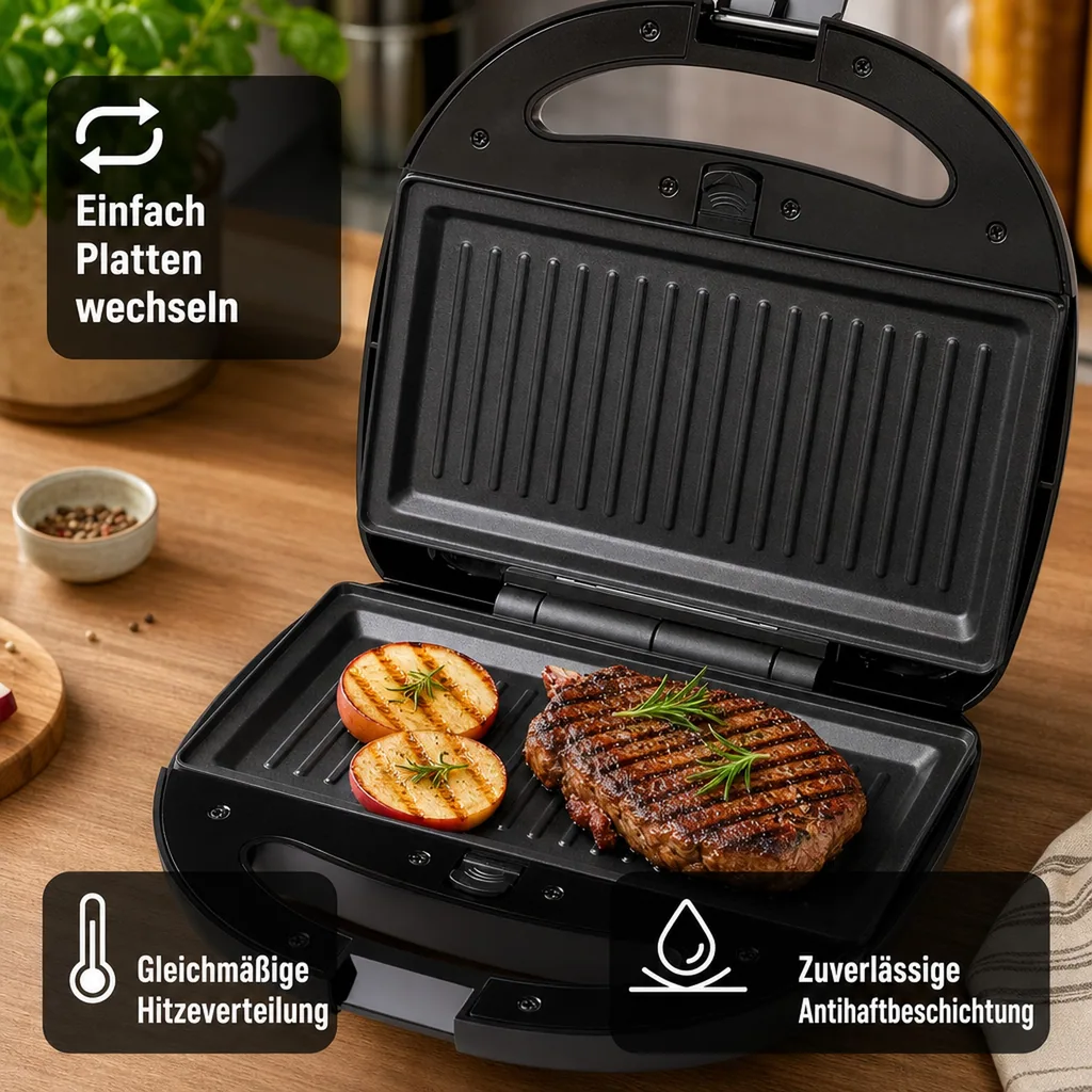 Tischgrill Vario 3in1 800W