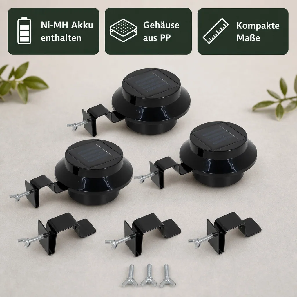 Dachrinnen Solarleuchte, 3er-Set