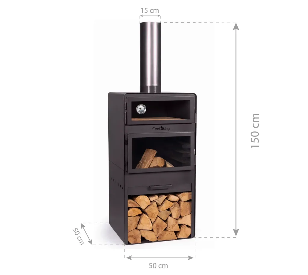 CookKing Terrassenofen Vento Plus, inklusive Pizzaofen