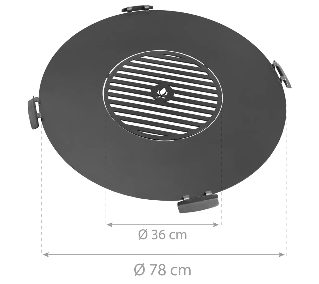 CookKing Grillplatte mit Grillrost, Durchmesser 80 cm