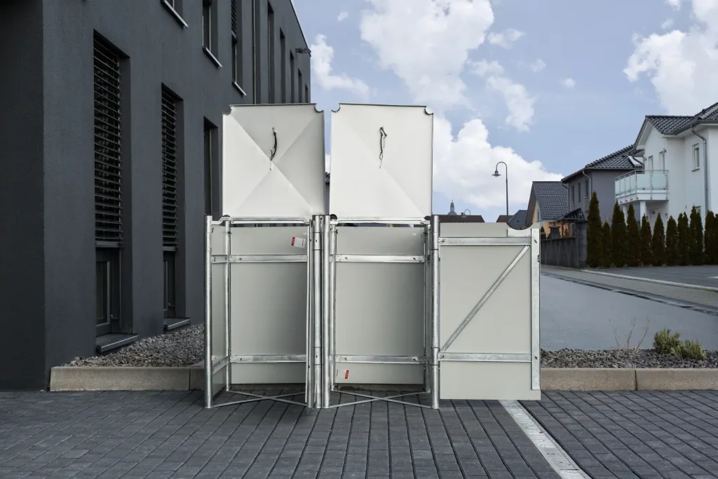 Mülltonnenbox 2er Box, Kunststoff schwarz, für 240 l Tonnen