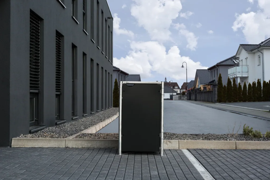Mülltonnenbox 1er Box, Kunststoff schwarz, für 240 l Tonnen