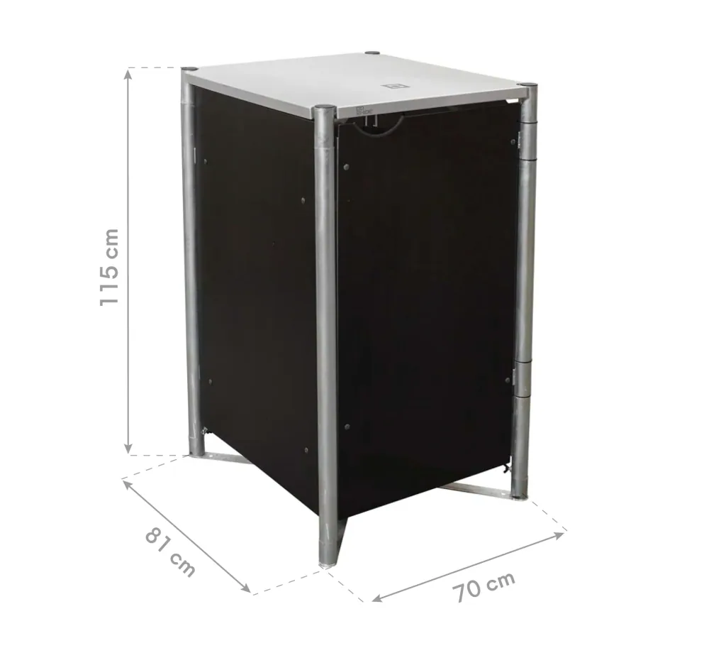Mülltonnenbox 1er Box, Kunststoff schwarz, für 240 l Tonnen