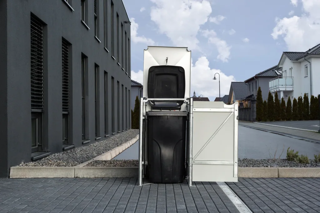 Mülltonnenbox 1er Box, Kunststoff schwarz, für 240 l Tonnen