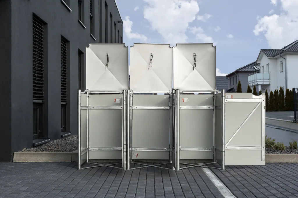Mülltonnenbox 3er Box, Kunststoff schwarz, für 240 l Tonnen