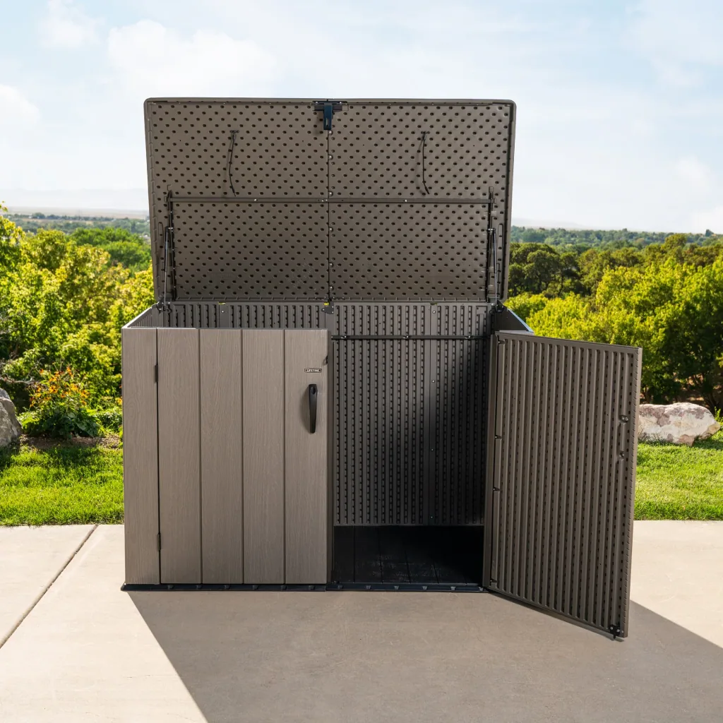 Lifetime Mülltonnenbox grau/braun