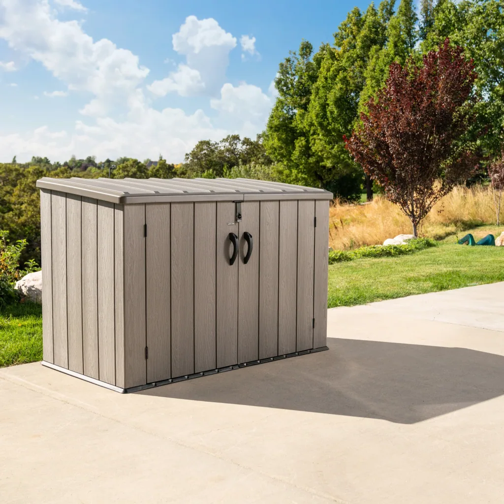 Lifetime Mülltonnenbox grau/braun