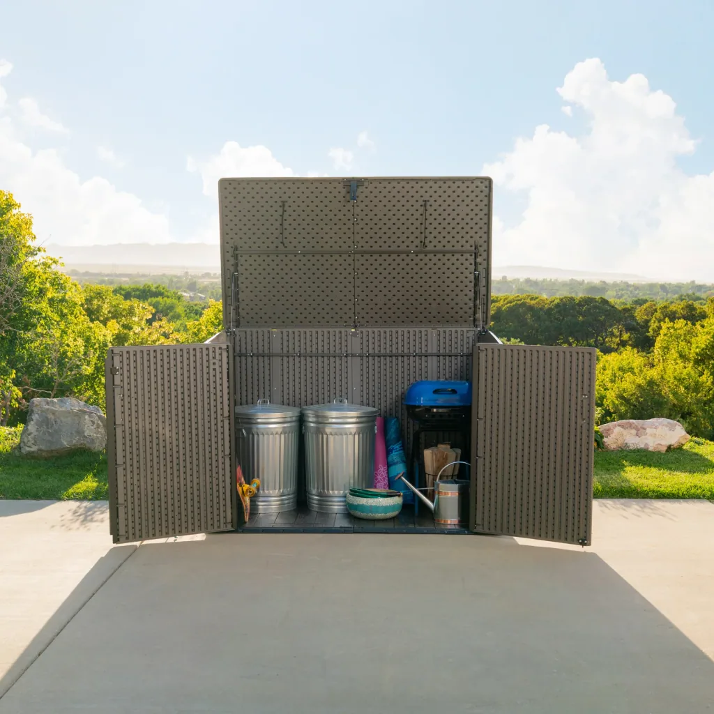 Lifetime Mülltonnenbox grau/braun