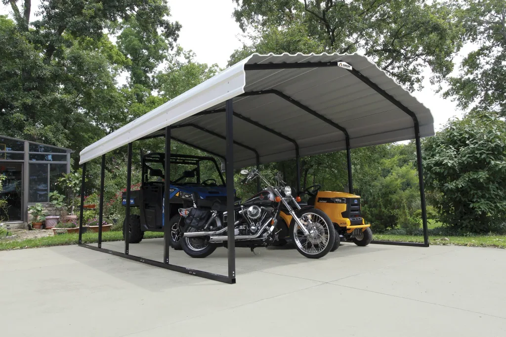 Stahlcarport Neapel 602 x 370 cm, schwarz-gau